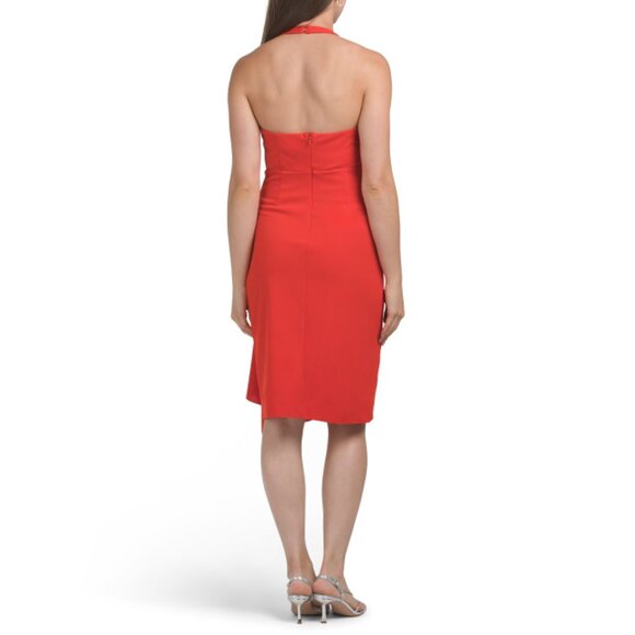 JEWEL BY BADGLEY MISCHKA Orange Coral Side Drape Dress - Picture 2 of 2